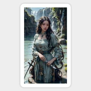 Girl in Oriental Fantasy Sticker